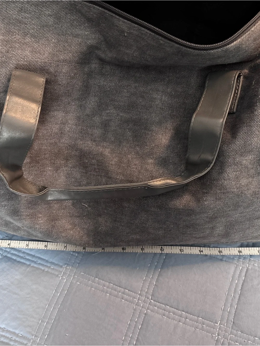Calvin Klein Charcoal Gray Tote with Faux-Leather Straps